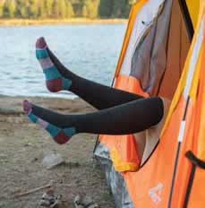 Compression socks on camper